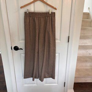 Brown Plaid Cropped Flare Carlton Pants- Size Medium